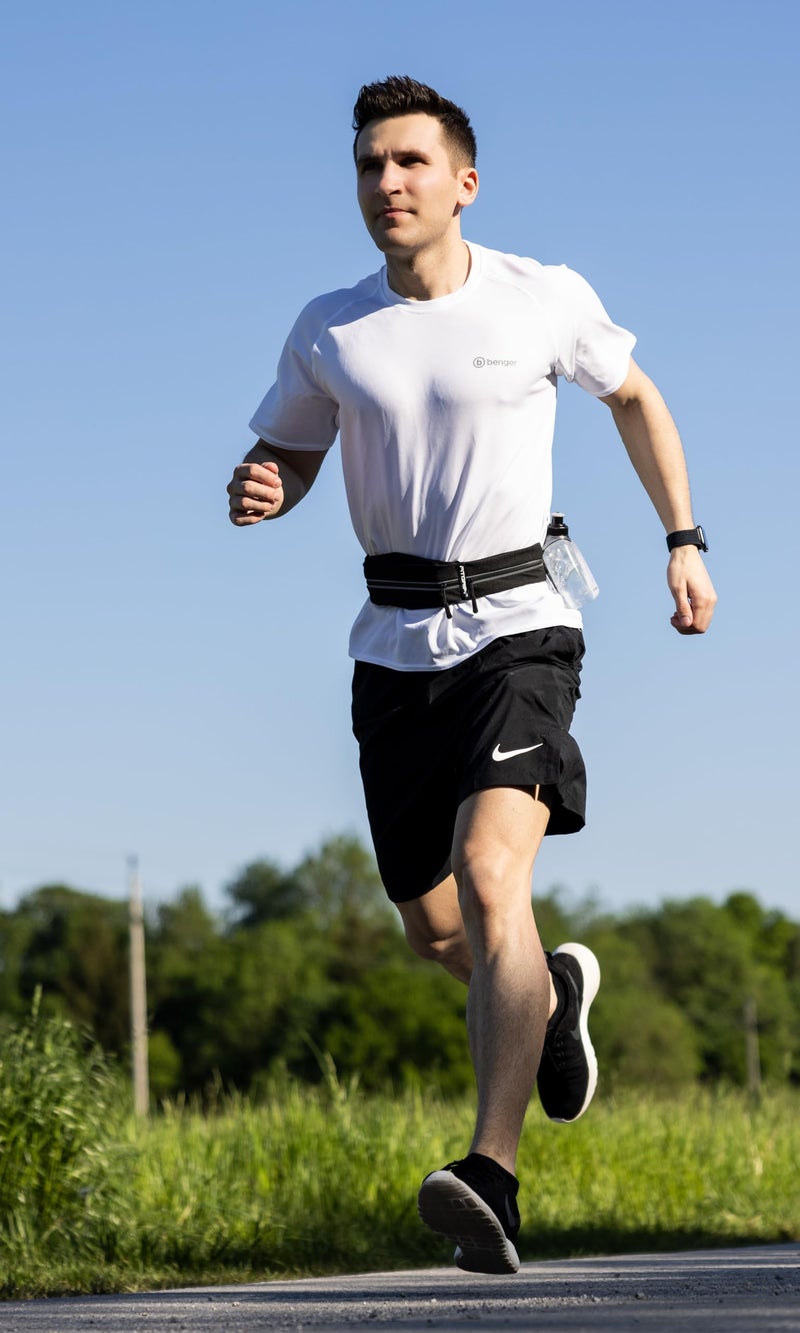 FitgriffÂ® Running Belt for Men & Women - Secure Jogging Pouch for Phone, Keys & Essentials - For All Cell Phones (Black, 24.5" - 35.5" Waist Size) - Image 3